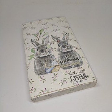 10un. Caixa 01 Barra Chocolate 250g ou 260g - Couple Bunny