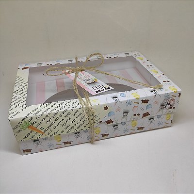 10un. Caixa 02 Ovos de Colher 250g ou 150g Visor - Páscoa Encantada Rosa