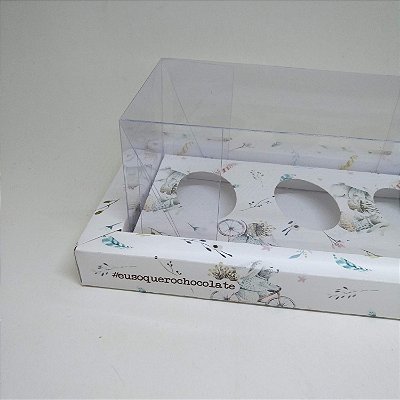 10un. Caixa Borda 03 Ovos de colher 50g Acetato - Coelho In Love