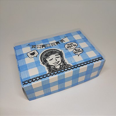 10un. Caixa 06 doces Basculante - Cactos Azul