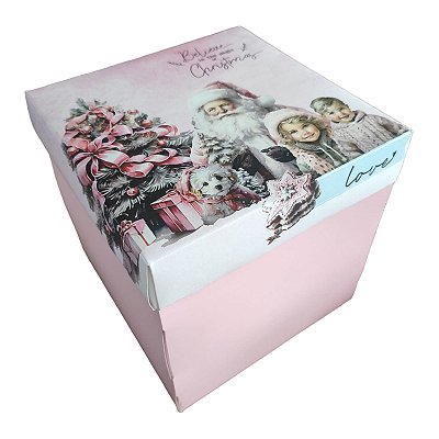 10un. Caixa Panetone MD box - Pink Christimas