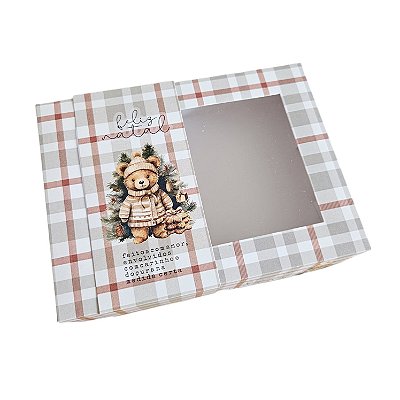 10un. Caixa 12 doces Visor c - Urso de Natal