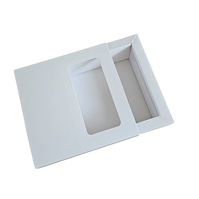 10un. Caixa Borda 09 doces Gaveta Visor - Branco