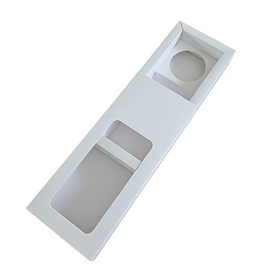10un. Caixa Borda 12 doces Gaveta Visor com Berço - Branco
