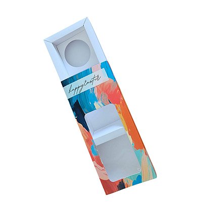 10un. Caixa Borda 12 doces Gaveta Visor com berço  - Brush Easter one