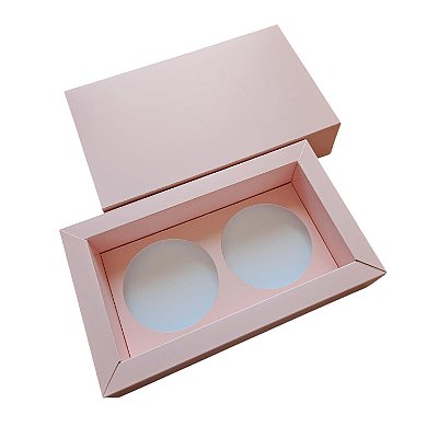 10un. Caixa para 2 latinhas de vela de 90 ml - Rosa