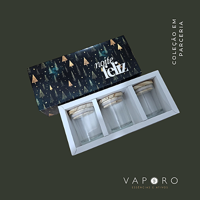 10un. Caixa para 3 velas de 70g - Xmas Rouge V