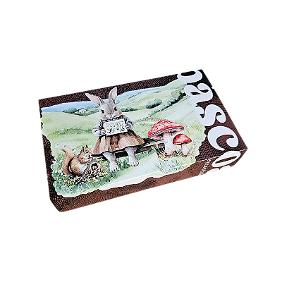 10un. Caixa para 2 latinhas de vela de 90 ml - Páscoa Encantada