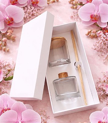 Caixa encaixe para 1 vela whisky e 1 difusor de 200ml - SEM O VIDRO