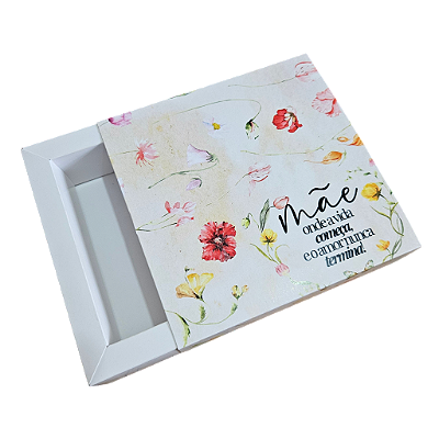 10un. Caixa Borda 09 doces Gaveta - Flores Amarelas