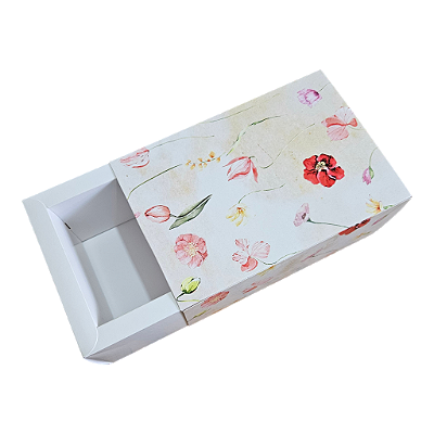 Caixa Presente Borda - Flores Amarelas