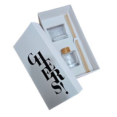 Caixa encaixe para 1 vela pote patê e 1 difusor de 100 - SEM O VIDRO - Cheers