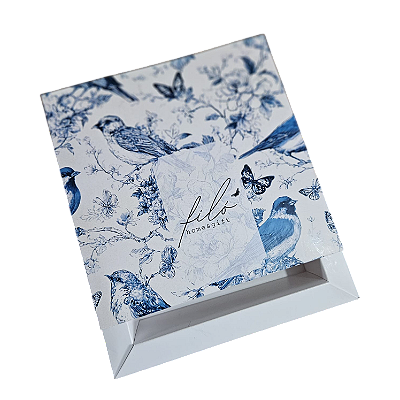 10un. Caixa Borda 09 doces Gaveta - Birds Blue 2