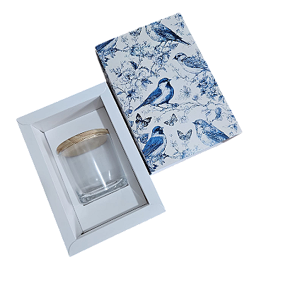 Caixa Borda para 1 Velas Whisky 7x9 - Birds Blue 2