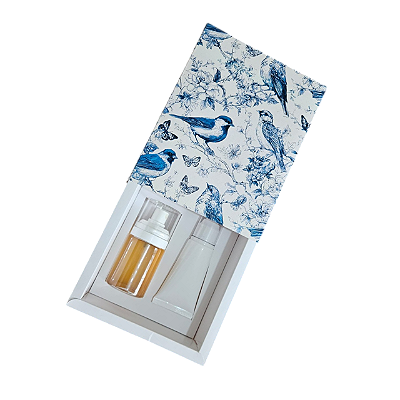 Caixa Borda para 1 mini body splash + creme - Birds Blue 2
