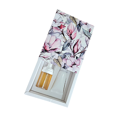 Caixa Borda para 1 mini body splash + creme - Flor de Primavera