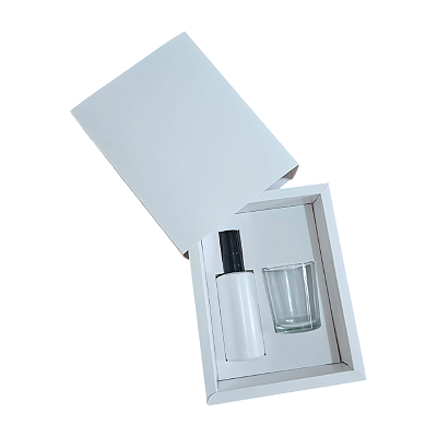 Caixa Borda para 1 mini home spray 60ml+ 1 vela 70gr - Branco