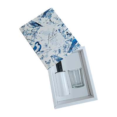 Caixa Borda para 1 mini home spray 60ml+ 1 vela 70gr - Birds Blue 2