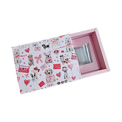 Caixa Borda para 2 velas de 70g - Love Pet