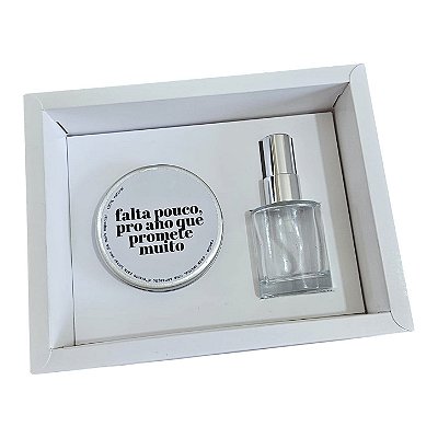 10 Caixa Borda para 1 latinha de 100g e 1 difusor de 30ml - Branca