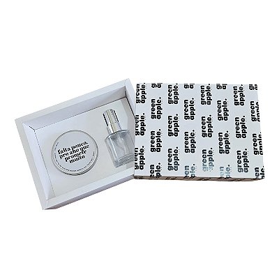 Caixa Borda para 1 vela na lata de 100g + 1 home spray de 30ml - Personalize