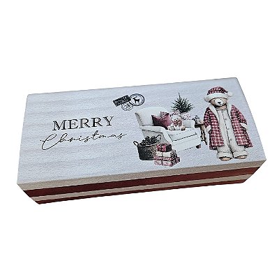 10un. Caixa para 3 velas de 70g - Bear Christmas