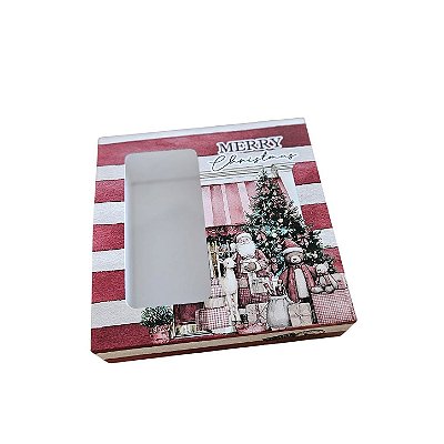 10un. Caixa Borda 09 doces Gaveta Visor - Bear Christmas
