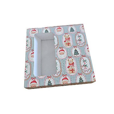 10un. Caixa Borda 09 doces Gaveta Visor - Funny Christmas