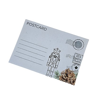 10un. Cartão de Natal - Pinhas e Peônias