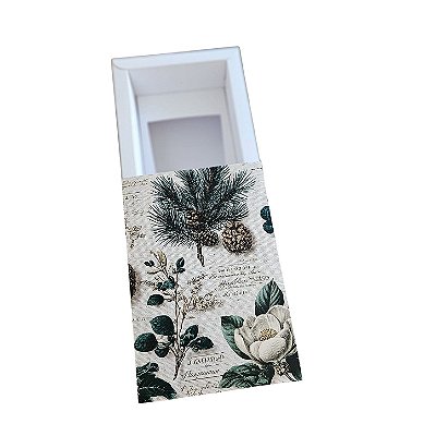 Caixa Borda para 1 Velas Whisky 7x9 - Pinhas e Peônias