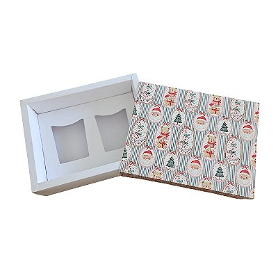 Caixa Borda para 2 velas de 70g - Funny Christmas
