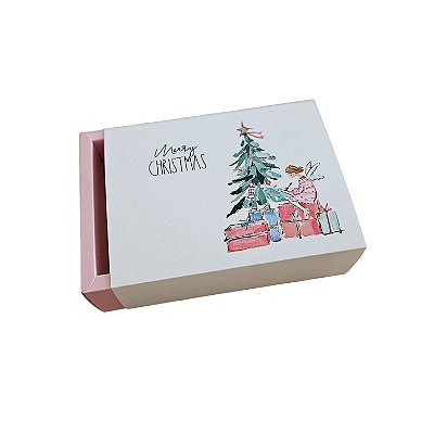 Caixa Borda para 2 velas de 70g - Anjo Rosa