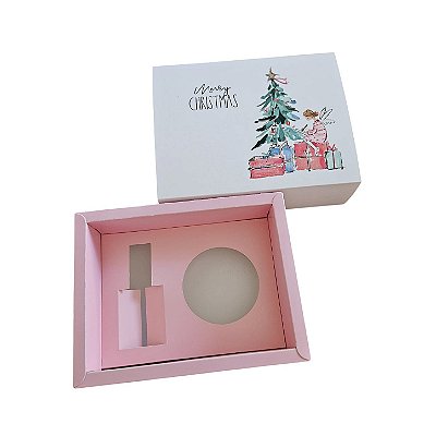 10 Caixa Borda para 1 latinha de 100g e 1 difusor de 30ml - Anjo Rosa