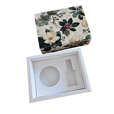 10 Caixa Borda para 1 latinha de 100g e 1 difusor de 30ml - Pinhas e Peônias