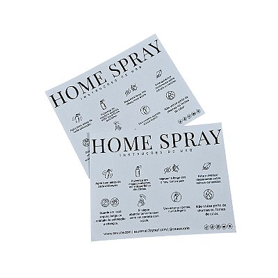 200un. Cartão de Instruções de Uso HOME SPRAY