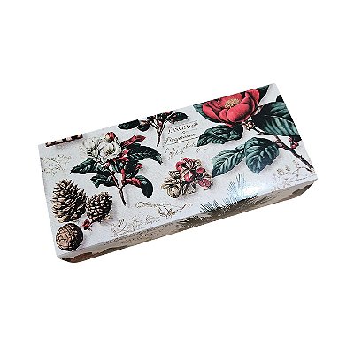 10un. Caixa para 3 velas de 70g - Pinhas Red