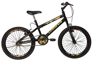 Bicicleta Vellares Krazy Boy Aro 20 Masculino Preto Fosco