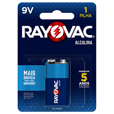 Bateria Alcalina Rayovac 9V Cartela com 1 Bateria
