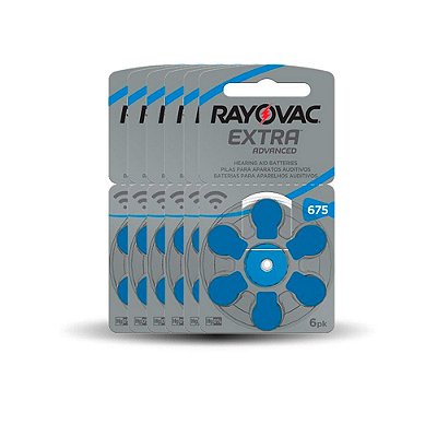 Bateria Auditiva Rayovac Tamanho 675 Cartela c/6unid (não coclear)
