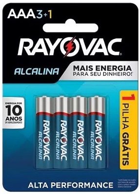Pilha Alcalina Rayovac AAA4