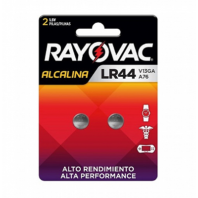 Pilha Eletrônica Rayovac Botão V13GA 1 Cartela com 2 Pilhas