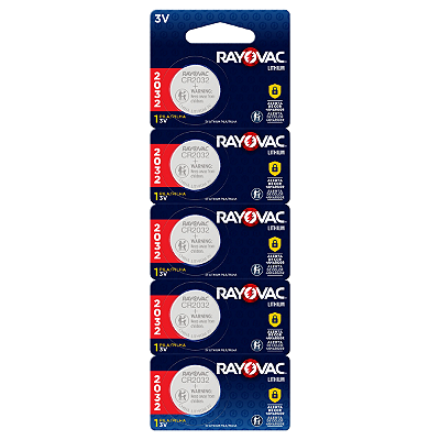 Pilha Eletrônica Rayovac Botão CR2032 - 5 Pilhas