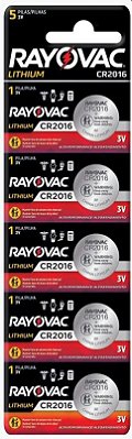 Pilha Eletrônica Rayovac Botão CR2016 5 unid
