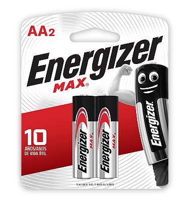 Pilha Alcalina Energizer Max Aa2 - Pequena 2 Pilhas