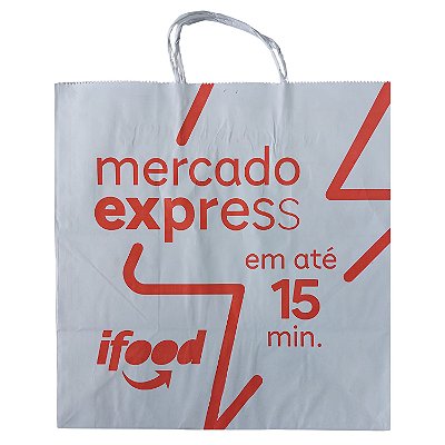 50 SACOLAS KRAFT BRANCA 28 x 32 x 17,5