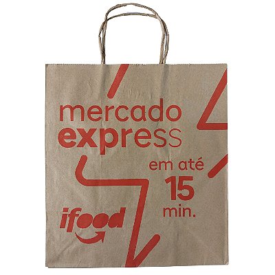 50 SACOLAS KRAFT PARDO 28 X 32 X 17,5