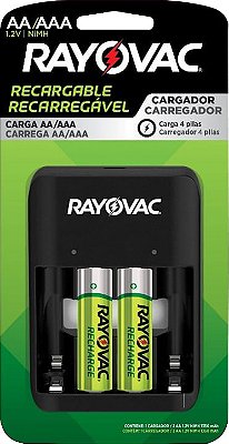 CARREGADOR RAYOVAC USB COM 2 PILHAS AA