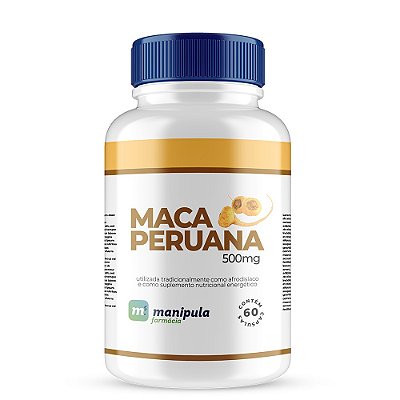 Maca Peruana 500mg 60 Cápsulas - Reduz a Fadiga, Melhora a resistência, Acelera a Regeneração muscular