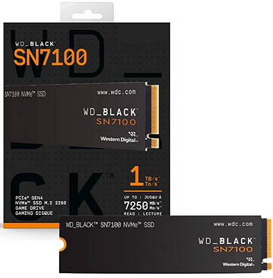 SSD para PS5 BLACK SN7100 NVMe, 1TB M.2 Gen4, Leitura 7.250MB