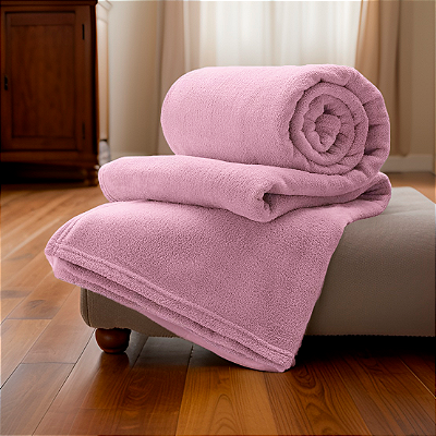 Cobertor Casal Manta Microfibra Fleece Rose